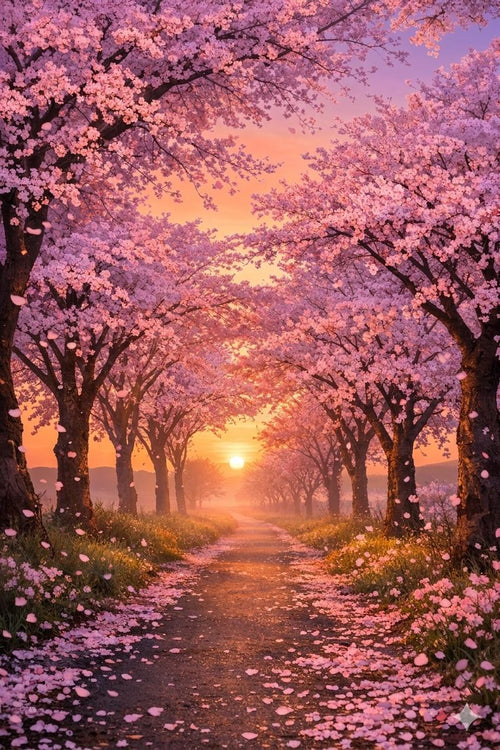 Cherry blossom tranquil path download