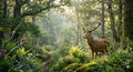 Serene Forest Art with Deer Download