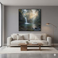 Serene waterfall art download
