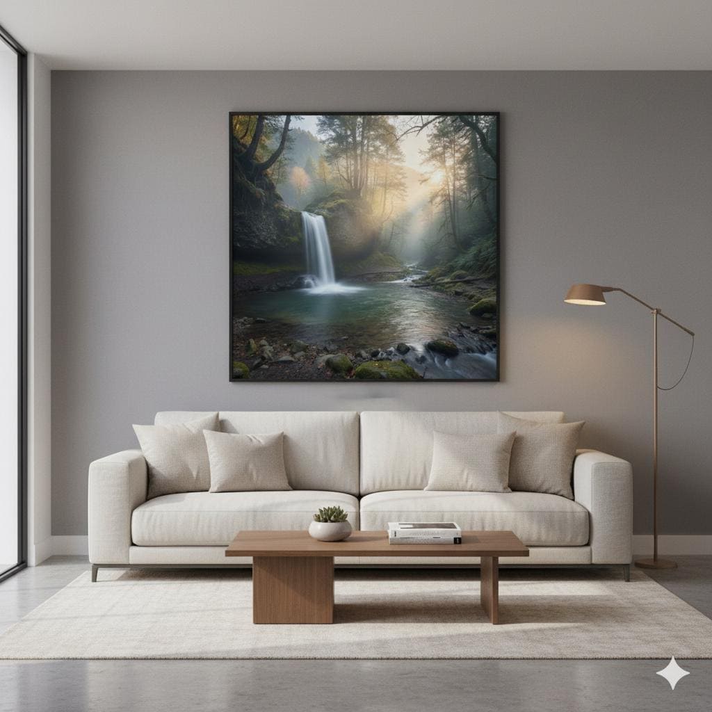 Serene waterfall art download