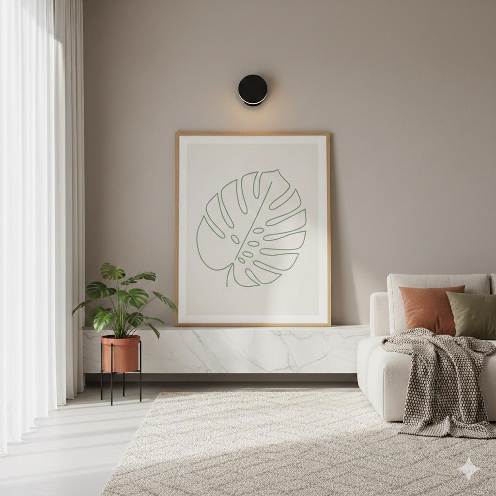 Monstera leaf print art download
